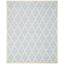 Light Blue and Ivory Tufted Wool Square Area Rug, 6' x 6'