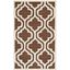 Ivory and Dark Brown Hand-Tufted Wool Area Rug, 3' x 5'