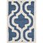 Navy and Ivory Hand-Tufted Wool Geometric Area Rug, 3' x 5'