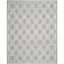 Hand-Tufted Silver & Ivory Geometric Square Wool Rug, 10' x 10'