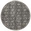 Ivory and Black Round Hand-Tufted Wool Area Rug