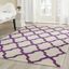 Ivory and Purple Hand-Tufted Wool Geometric Area Rug