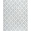 Light Blue and Ivory Geometric Wool Area Rug, 7'6" x 9'6"