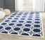 Ivory and Blue Geometric Wool 10' x 10' Square Rug