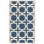 Navy Blue and Ivory Hand-Tufted Wool Square Rug, 4' x 4'