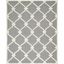 Dark Grey and Ivory Hand-Tufted Wool Geometric Rug, 8' x 8' Square