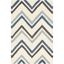 Ivory and Blue Hand-Tufted Wool Zig Zag Rug