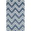 Navy and Ivory Hand-Tufted Wool Zig Zag Area Rug, 3' x 5'