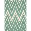 Teal and Ivory Zig Zag Hand-Tufted Wool Rug