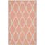 Hand-Tufted Coral and Ivory Wool Geometric Area Rug, 3' x 5'