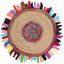 Handwoven Multi-Color Jute and Cotton Round Rug with Fringe