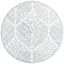 Ivory and Blue 4' Round Hand-Tufted Wool Rug