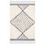 Ivory and Navy Hand-Tufted Wool Shag Area Rug, 4' x 6'