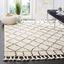 Ivory and Brown 6' x 9' Hand-Tufted Wool Shag Rug