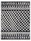 Black and Ivory Hand-Knotted Wool Shag Rug, 9' x 12'