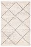 Ivory and Black Hand-Knotted Wool Shag Area Rug, 4' x 6'