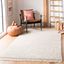 Beige Hand-Tufted Wool Shag Area Rug with Fringe, 4' x 6'