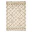 Ivory and Green Hand-Tufted Wool Shag Area Rug, 6' x 9'