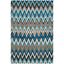 Handmade Teal and Blue Geometric Cotton Area Rug 5' x 8'