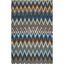 Cedar Brook Blue and Multicolor Cotton Flat-Weave Area Rug, 5' x 8'