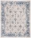 Ivory and Blue 9' x 12' Synthetic Stain-Resistant Area Rug