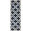 Hand-Tufted Dark Blue and Ivory Wool Runner Rug