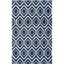 Ivory and Dark Blue Hand-Tufted Wool Rug, 8'9" x 12'