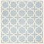 Hand-Tufted Blue and Ivory Wool Square Rug