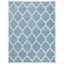 Elegant Blue and Ivory Hand-Tufted Wool Square Rug