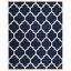 Hand-Tufted Dark Blue and Ivory Wool Area Rug