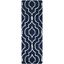 Ivory and Dark Blue Hand-Tufted Wool Rectangular Rug