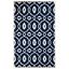 Handmade Dark Blue and Ivory Wool Tufted Area Rug, 5' x 8'