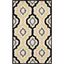 Ivory and Multi Hand-Tufted Wool 4' x 6' Rectangular Rug