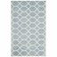 Blue and Ivory Geometric Hand-Tufted Wool Area Rug, 5' x 8'