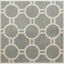 Grey and Ivory Hand-Tufted Wool Geometric Square Rug