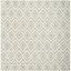 Hand-Tufted Chevron Wool 7' Square Area Rug in Grey/Ivory