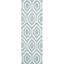 Blue and Ivory Geometric Wool Hand-Tufted Runner Rug