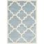 Blue and Ivory Hand-Tufted Wool Geometric Area Rug