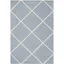 Blue and Ivory Hand-Tufted Wool Geometric 5' x 8' Area Rug