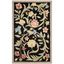 Handmade Black Floral Wool Reversible Rectangular Rug, 2'6" x 4'