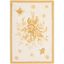 Ivory and Gold Floral Round Wool Area Rug, 3' x 3'