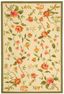 Ivory Floral Hand-Hooked Wool Area Rug, 3'9" x 5'9"