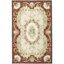 Ivory and Burgundy Handmade Wool Rectangular Area Rug