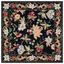 Elegant Noir Floral 7' Square Tufted Wool Area Rug