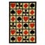 Ivory and Multi Wool Poker Lovers Rectangular Rug