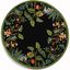 Handmade Black and Green Floral Wool Round Area Rug, 8' x 8'