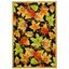 Black Floral Wool Hooked Area Rug, 6' x 9'