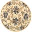 Ivory Floral Round Handmade Wool Area Rug, 3' x 3'