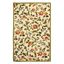 Ivory Floral Hand-Hooked Wool Area Rug, 2'9" x 4'9"