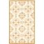 Ivory and Green Handmade Wool Area Rug